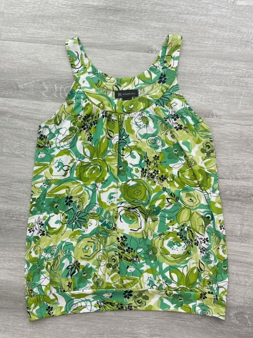 INC International Concepts Green Floral Tank Top